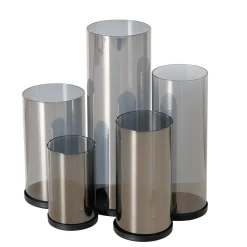 Srebrne świeczniki, metalowe, 4 sztuki