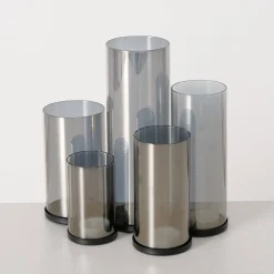 Srebrne świeczniki, metalowe, 4 sztuki