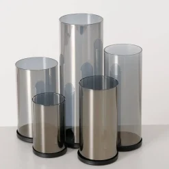 Srebrne świeczniki, metalowe, 4 sztuki