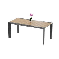 Stół ogrodowy aluminiowy BELLANTI Verona Luna Dark Grey z blatem teak