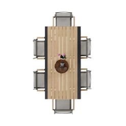 Stół ogrodowy aluminiowy BELLANTI Verona Luna Dark Grey z blatem teak