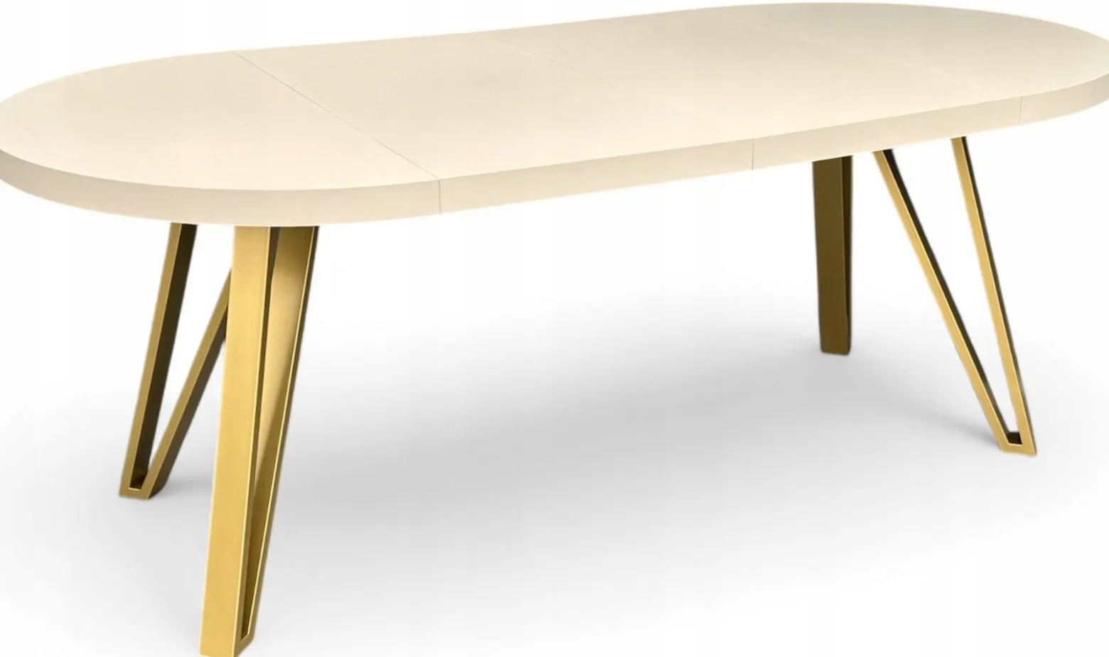 Stół okrągły 90 cm rozkładany 190 cm Kaszmir + nogi industrial ZŁOTE