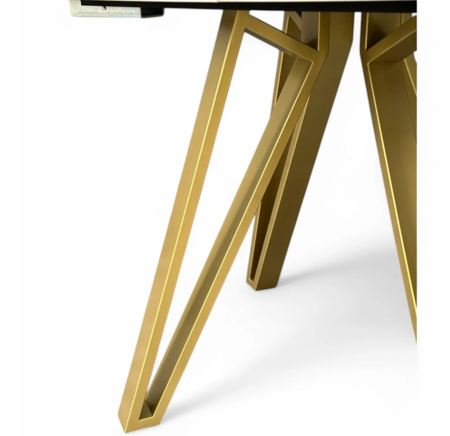 Stół okrągły 90 cm rozkładany 190 cm Kaszmir + nogi industrial ZŁOTE
