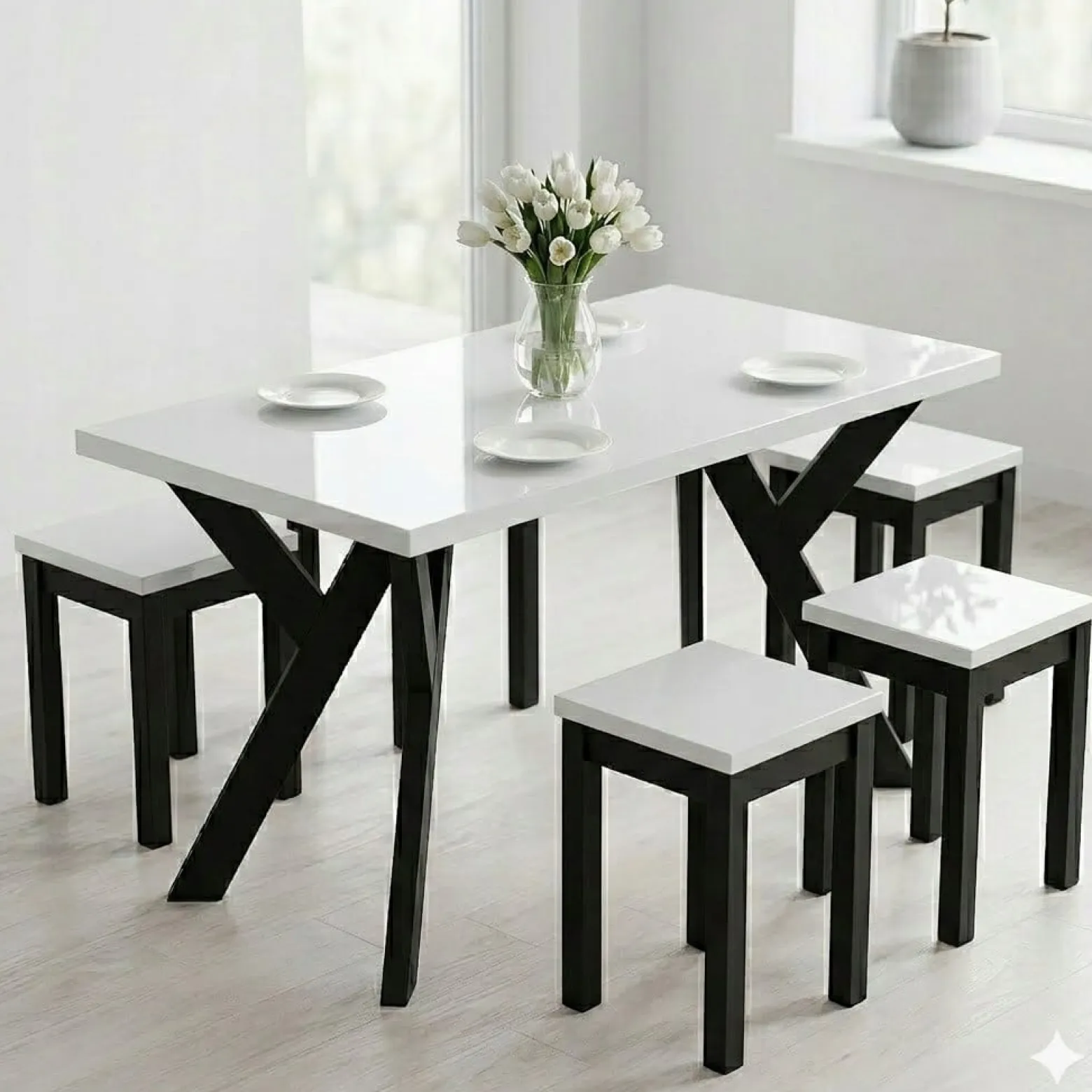 Stół ława 60 x 80 cm blat 3,6cm Metal Dąb Craft