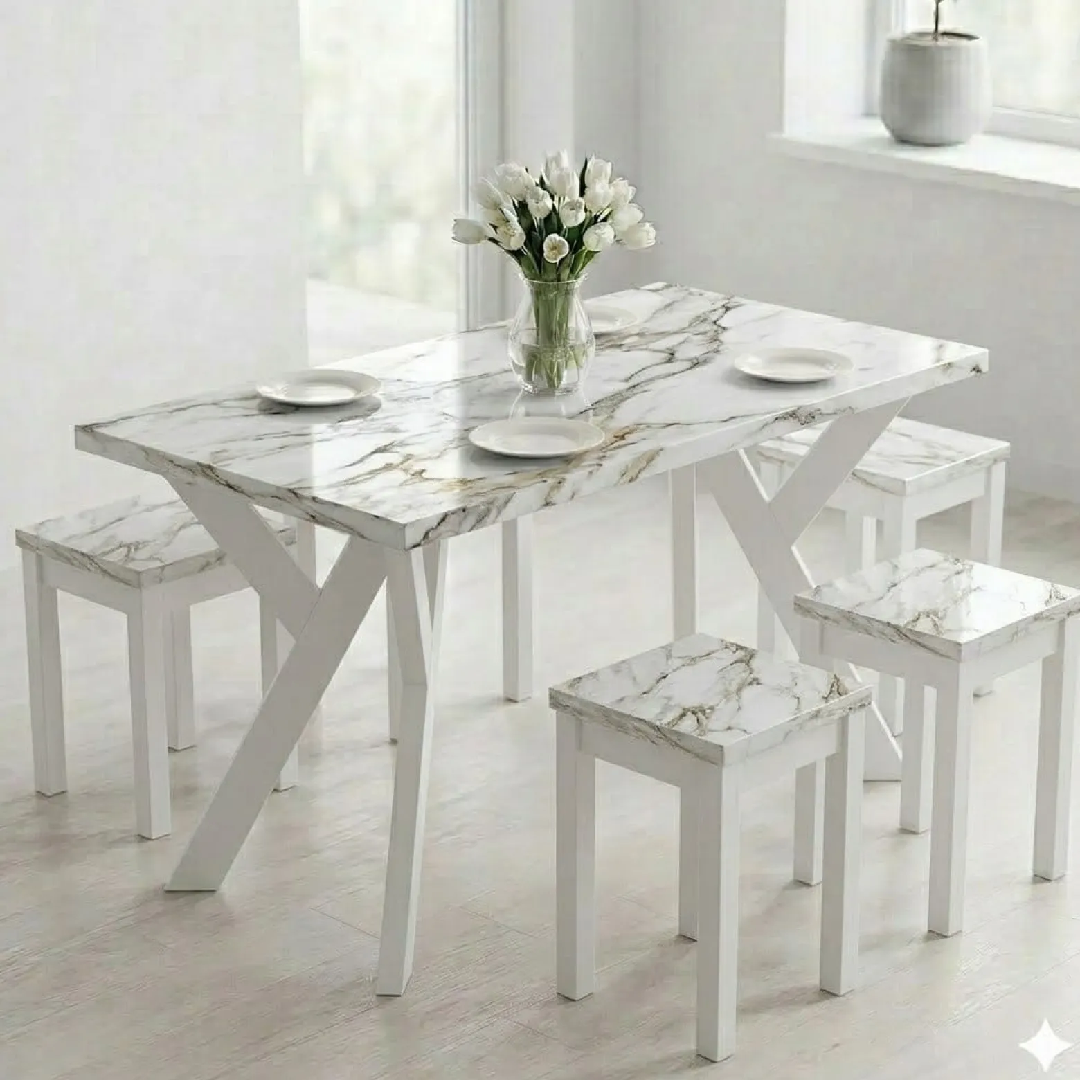Stół ława 60 x 80 cm blat 3,6cm Metal Dąb Craft