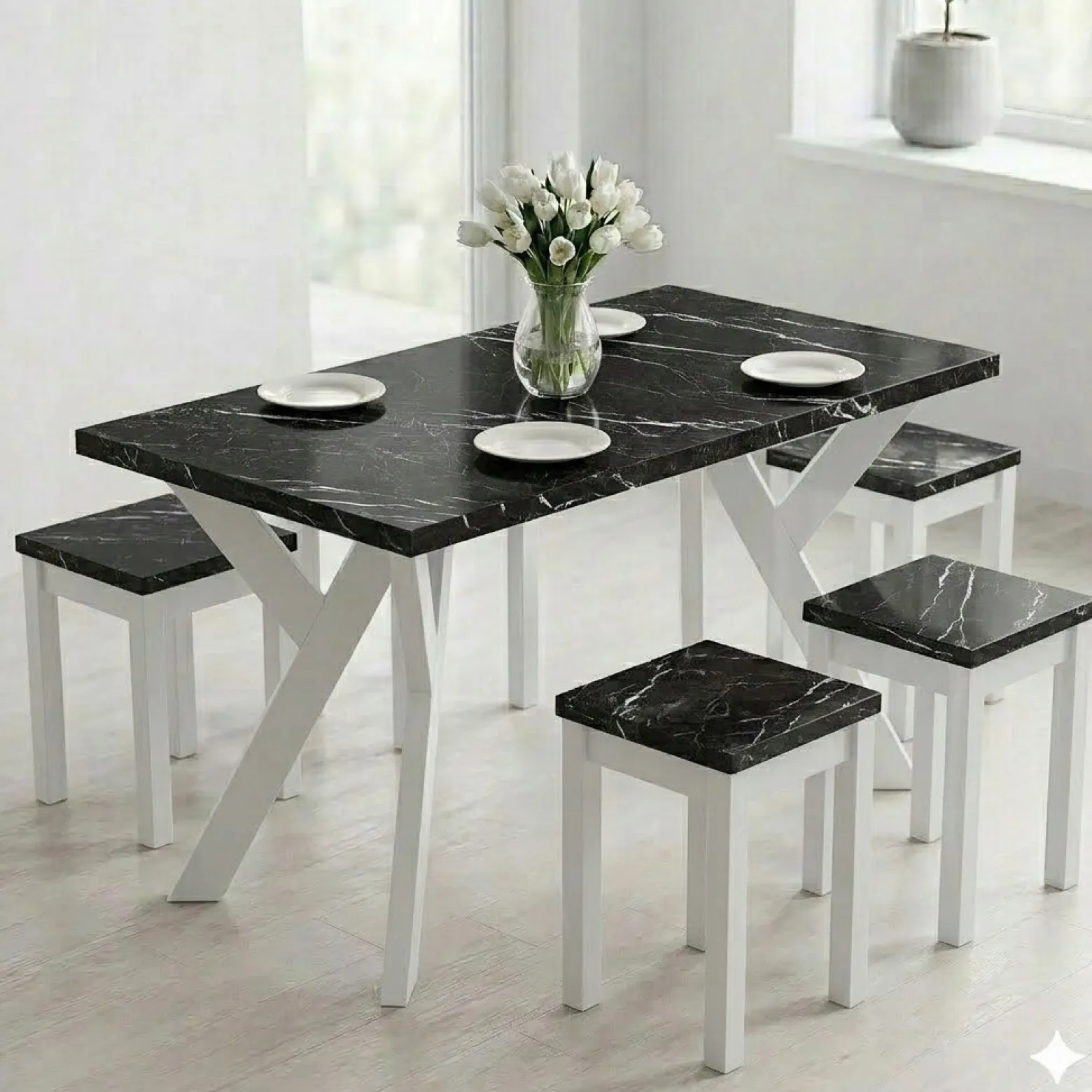 Stół ława 60 x 80 cm blat 3,6cm Metal Dąb Craft