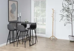 STÓŁ BAROWY Seaford CZARNY 120x60x105 cm METAL I MDF