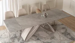 Stół Ceramiczny Rozkładany Spiek Kwarcowy Do Jadalni Kaszmir LUIGI 160/240
