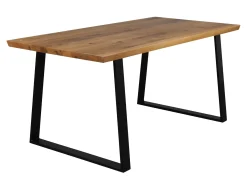 Stół dębowy 180x90 loftowy VALDEZ, metalowe czarne nogi