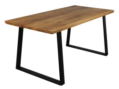 Stół dębowy 180x90 loftowy VALDEZ, metalowe czarne nogi