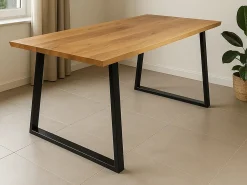 Stół dębowy 180x90 loftowy VALDEZ, metalowe czarne nogi