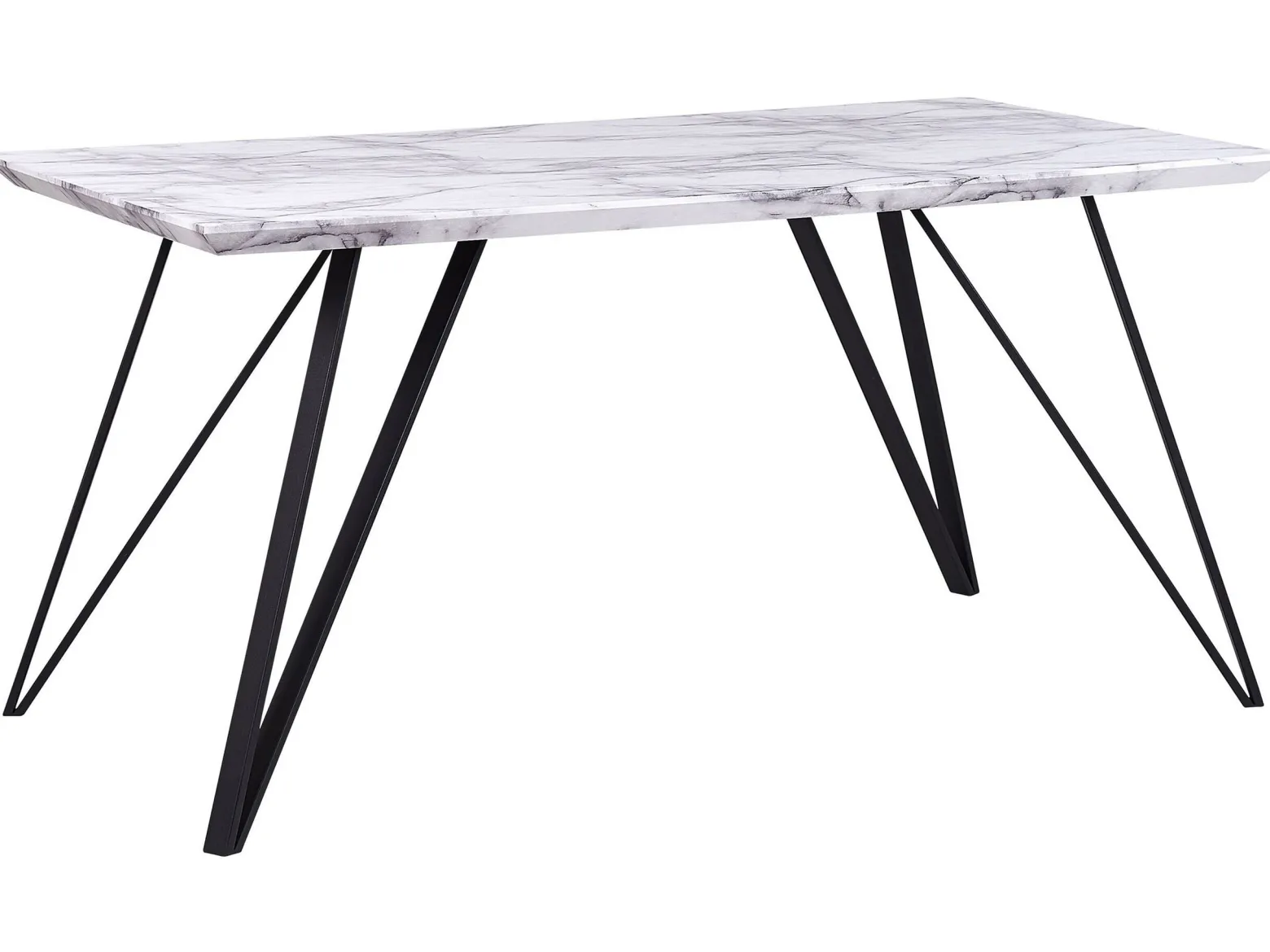 Stół do jadalni efekt marmuru 150x80 biały
