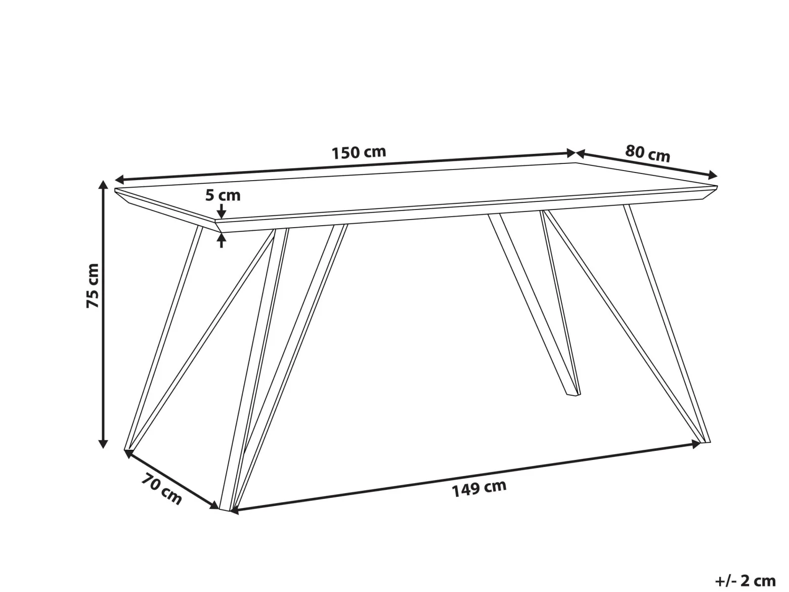 Stół do jadalni efekt marmuru 150x80 biały