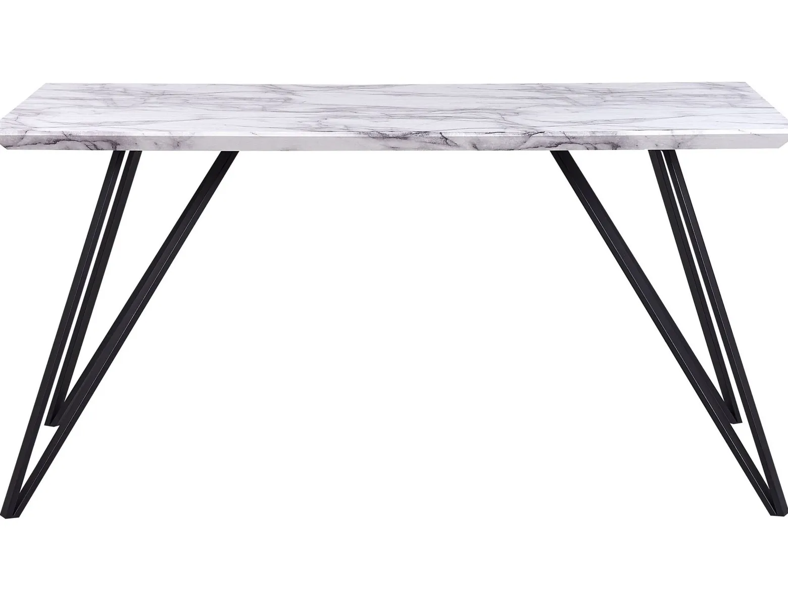Stół do jadalni efekt marmuru 150x80 biały