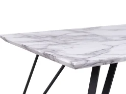 Stół do jadalni efekt marmuru 150x80 biały