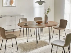 Stół do jadalni rozkładany 120/160 x 120 cm MDF metalowe nogi brązowy