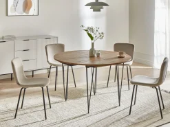 Stół do jadalni rozkładany 120/160 x 120 cm MDF metalowe nogi brązowy