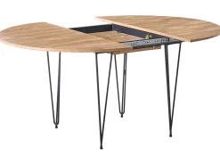 Stół do jadalni rozkładany 120/160 x 120 cm MDF metalowe nogi brązowy