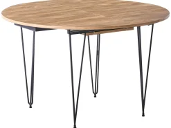 Stół do jadalni rozkładany 120/160 x 120 cm MDF metalowe nogi brązowy
