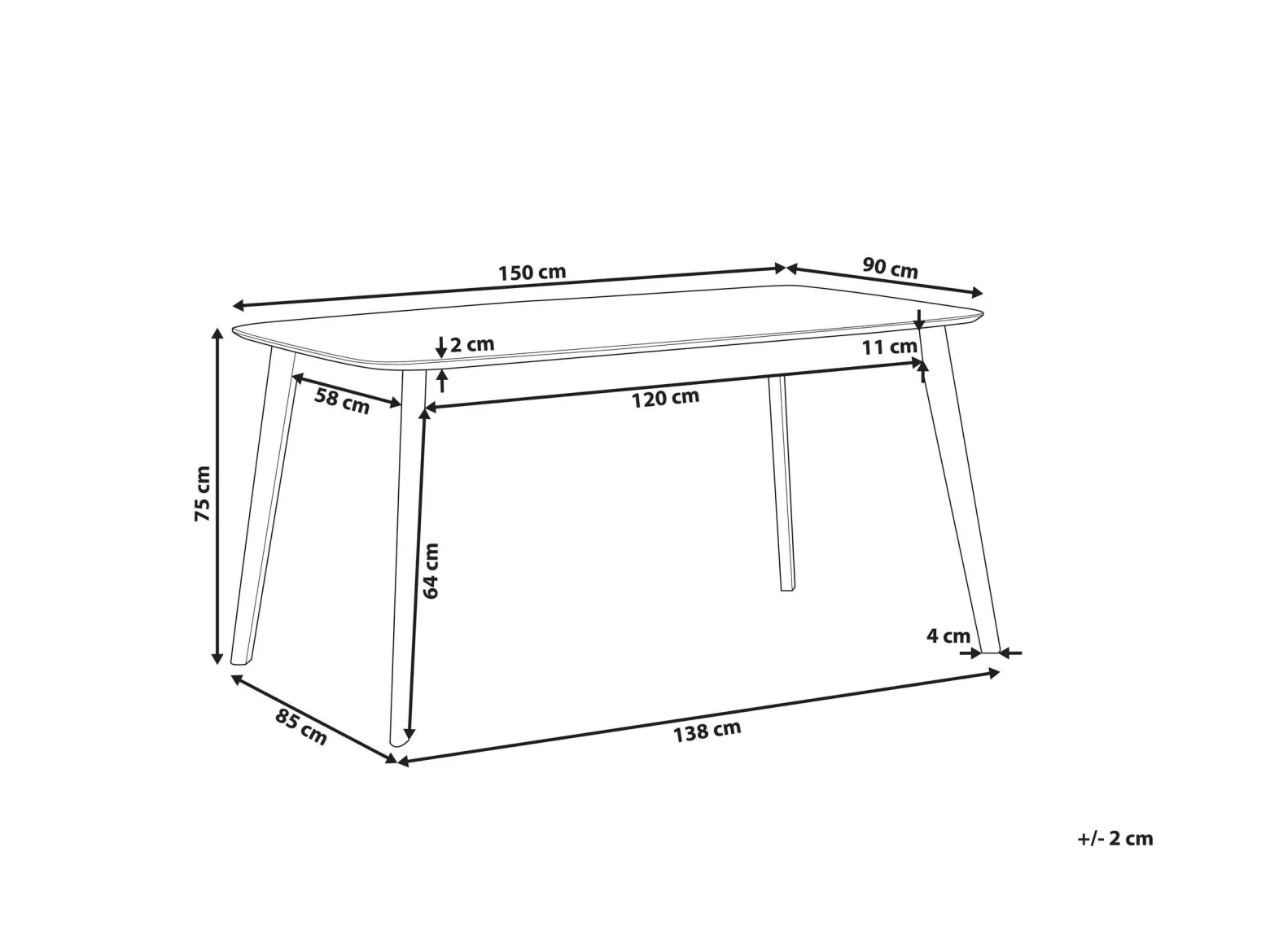 Stół do jadalni 150x90 ciemne drewno