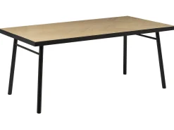 Stół do jadalni 180 x 90 cm jasne drewno z czarnym