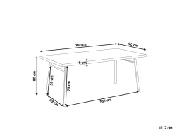 Stół do jadalni 180 x 90 cm jasne drewno z czarnym