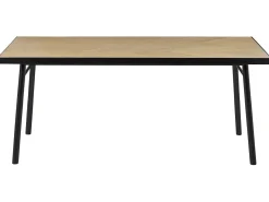 Stół do jadalni 180 x 90 cm jasne drewno z czarnym