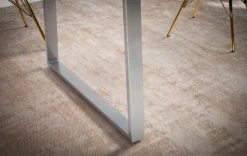Stół Jadalniany 140 cm Drewno Lite Akacjowe Metal Chromie Krawędź drzewa
