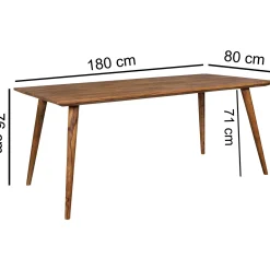 Stół Jadalny Sheesham Drewno Lite Rustykalny Duży Stół do Jadalni 180 cm