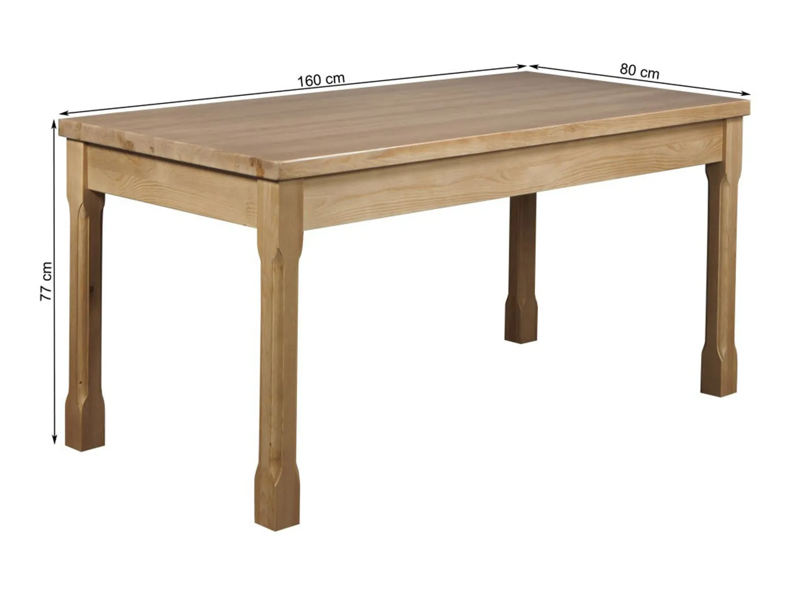 Stół Monaco 160x80 z drewna litego, kolor kasztan