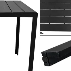 Stół ogrodowy ALLEN-ST 70x70 polywood czarny kwadratowy balkon taras