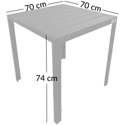 Stół ogrodowy ALLEN-ST 70x70 polywood czarny kwadratowy balkon taras