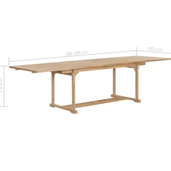 Stół ogrodowy Brąz 280 x 100 x 75 cm Drewno vidaXL