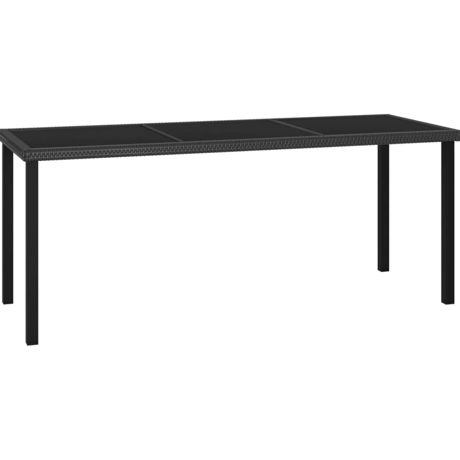 Stół ogrodowy Czarny 180 x 70 x 73 cm Technorattan vidaXL