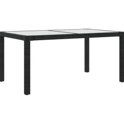 Stół ogrodowy Czarny 150 x 90 x 75 cm Technorattan vidaXL
