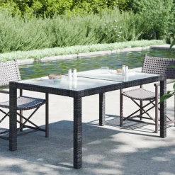 Stół ogrodowy Czarny 150 x 90 x 75 cm Technorattan vidaXL
