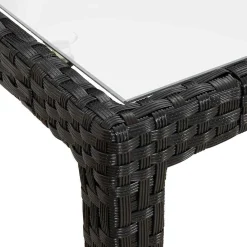 Stół ogrodowy Czarny 150 x 90 x 75 cm Technorattan vidaXL