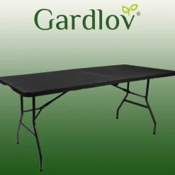 Stół ogrodowy składany czarny 180cm