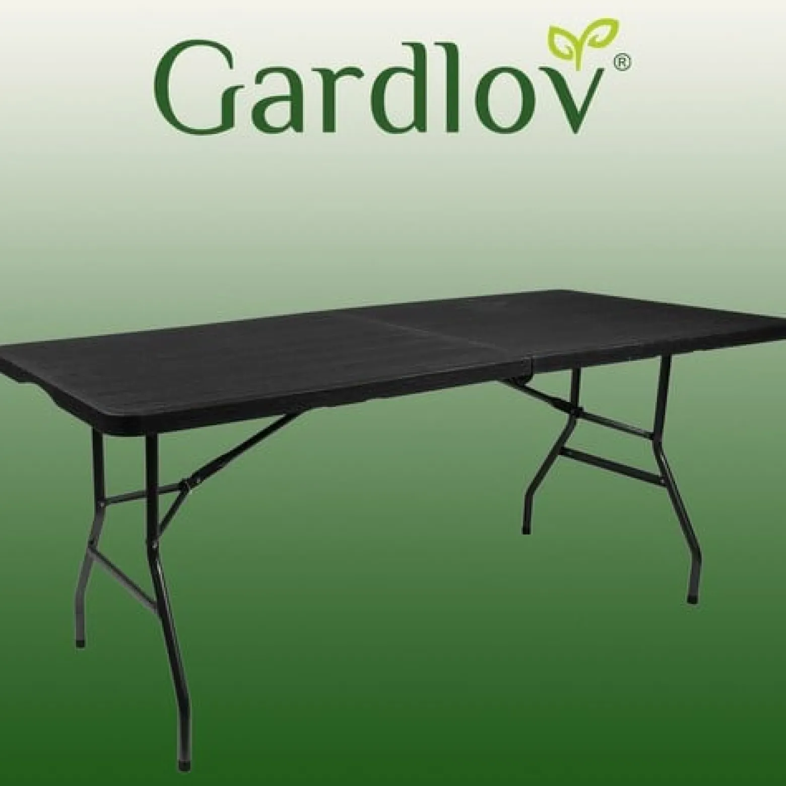 Stół ogrodowy składany czarny 180cm