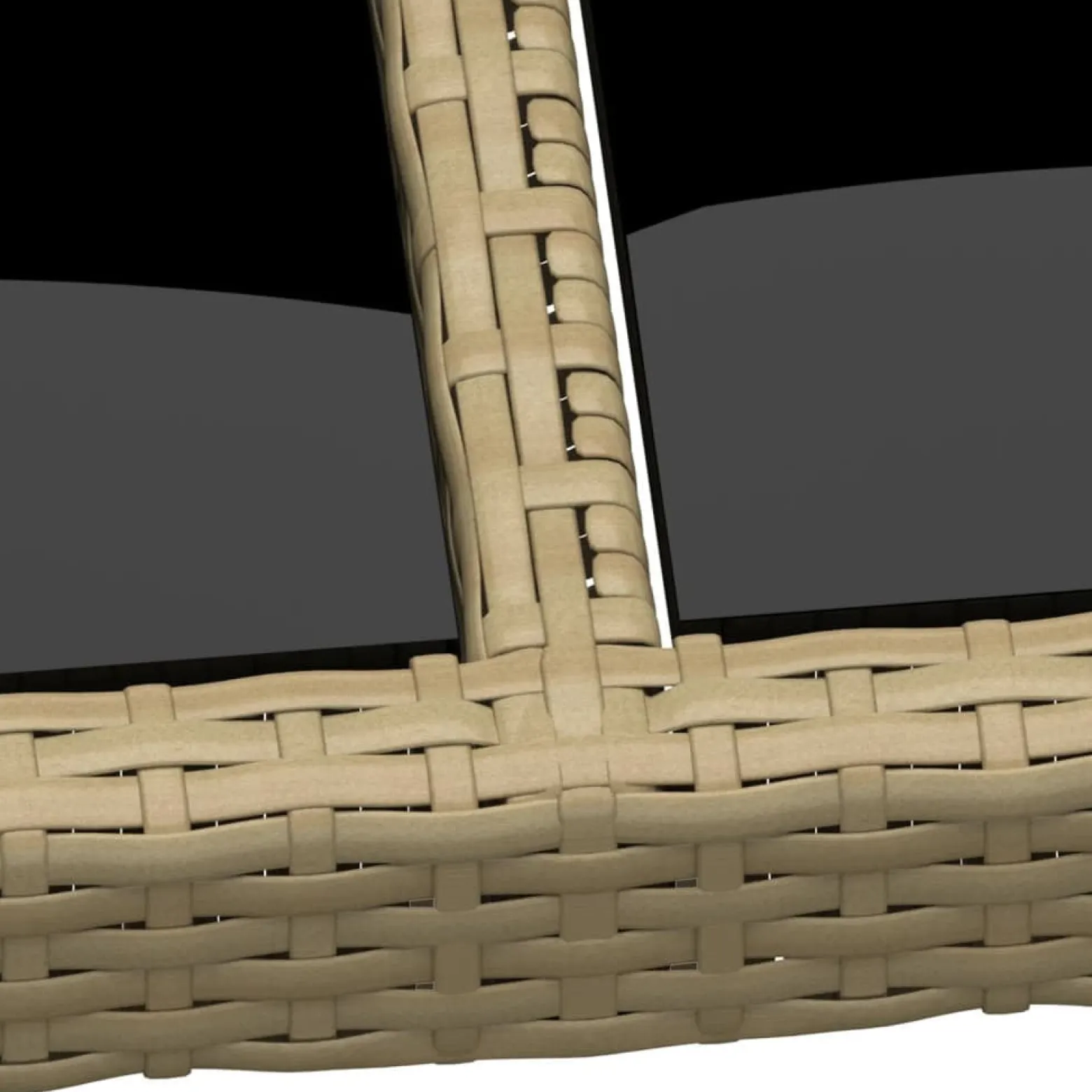 Stół ogrodowy, 200x150x75 cm, szkło i rattan PE, beżowy