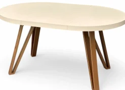 Stół okrągły 90 cm rozkładany 190 cm Kaszmir + nogi industrial MIEDŹ