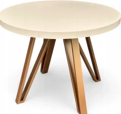 Stół okrągły 90 cm rozkładany 190 cm Kaszmir + nogi industrial MIEDŹ