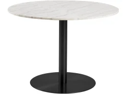 Stół okrągły Corby 105x75 marmur biały