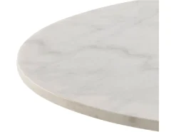 Stół okrągły Corby 105x75 marmur biały