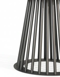 Stół Okrągły Craft 110/210cm Podstawa Lamel Metalowy Czarny