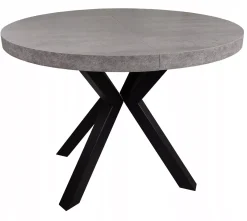 Stół okrągły czarny METAL X BETON JASNY Ø90+50+50