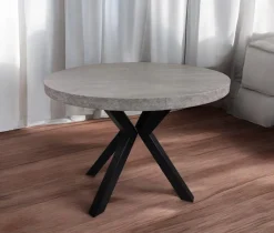 Stół okrągły czarny METAL X BETON JASNY Ø90+50+50