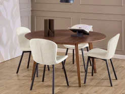 Stół okrągły Lumo 140 – styl skandynawski, kolor orzech włoski lakierowany