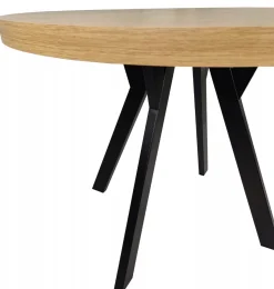 Stół Okrągły Metal Y Hikora Egger Ø90 Rozkładany Do 190 Cm