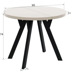 Stół okrągły ROKSI 90 cm rozkładany do 190 - dąb wotan